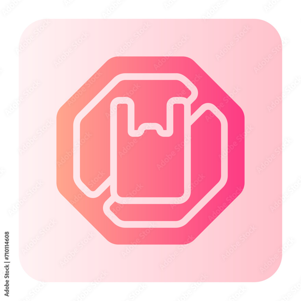 no plastic bags gradient icon no plastic bags gradient icon