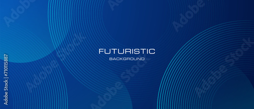 Abstract blue circle lines futuristic background. Modern template design for covers, brochures, web and banner.