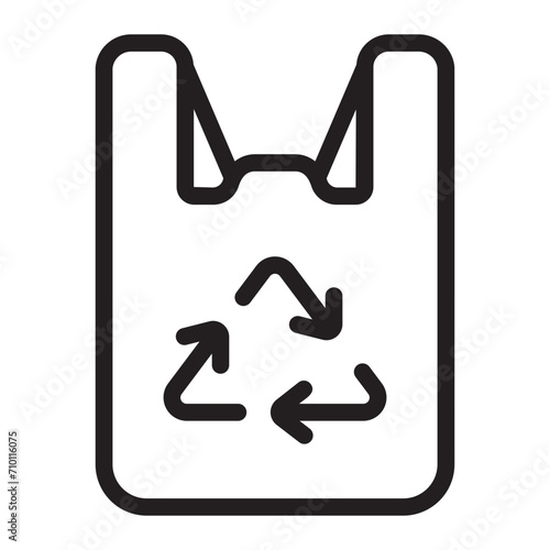Recycled Plastic Bag line icon