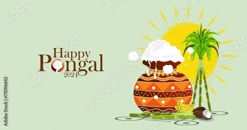 Happy Pongal Festival Greetings Animated Video.