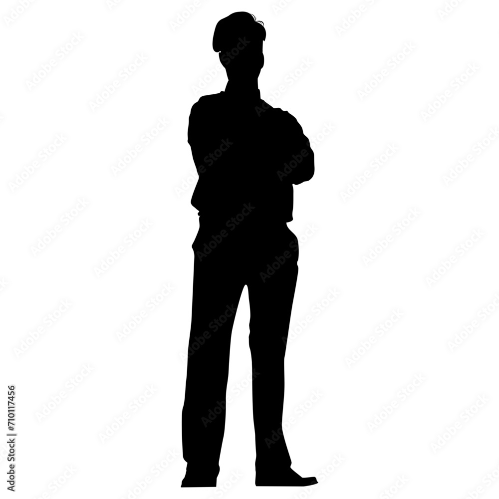 silhouette of businessman