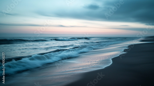 Tranquil Beach Scene at Twilight with Subtle Tones © LAJT