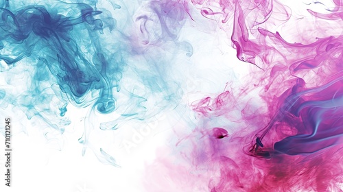 Purple and blue smoke on a white background. Background from the smoke of vape © Олег Фадеев