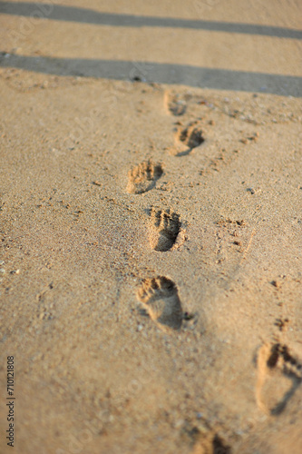 footprints on the sand of Indrayanti beach