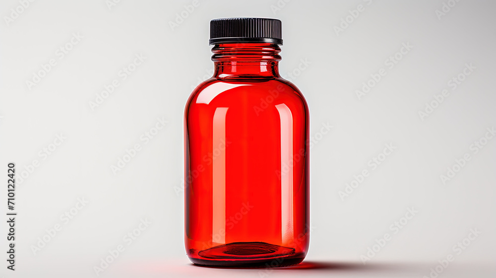 red medicine bottle red medicine bottle