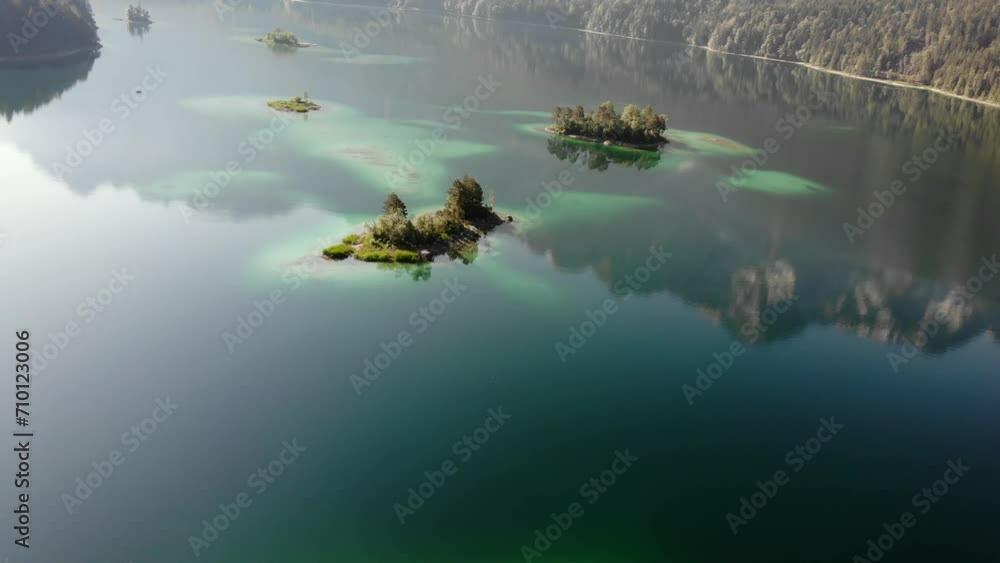 Drohnenflug am Eibsee in Bayern Drohnenflug am Eibsee in Bayern