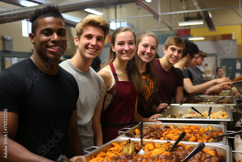 Tolerant youth participating in an intercultural cooking event, promoting appreciation for diverse cuisines and traditions.