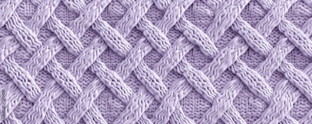 Cozy and comforting seamless pattern featuring a warm and inviting knit sweater texture in a soft lilac color