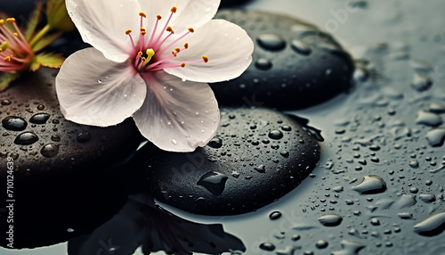 Freshness and beauty in nature, a wet leaf generated by AI