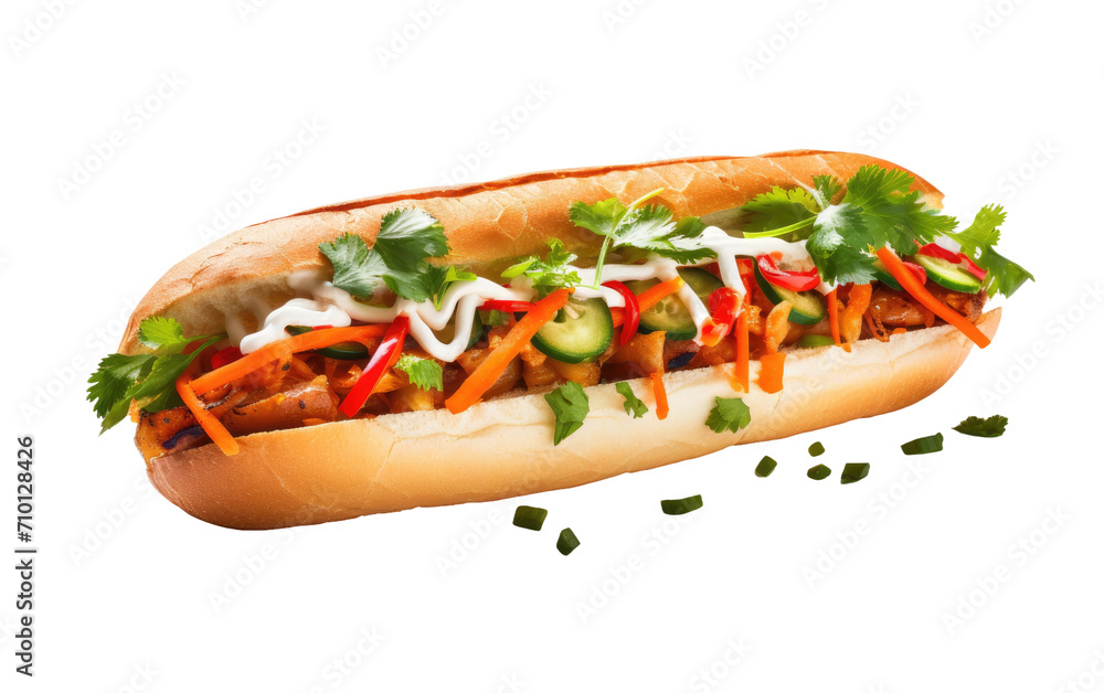 Vietnamese Baguette Sandwich: Banh Mi isolated on transparent Background Vietnamese Baguette Sandwich: Banh Mi isolated on transparent Background