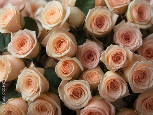 Bouquet of beautiful fresh roses as background  closeup view