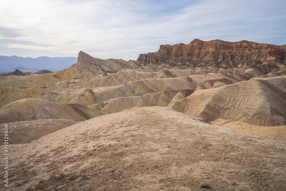 Fototapeta premium sunset at zabriskie point in death valley national park, california, usa