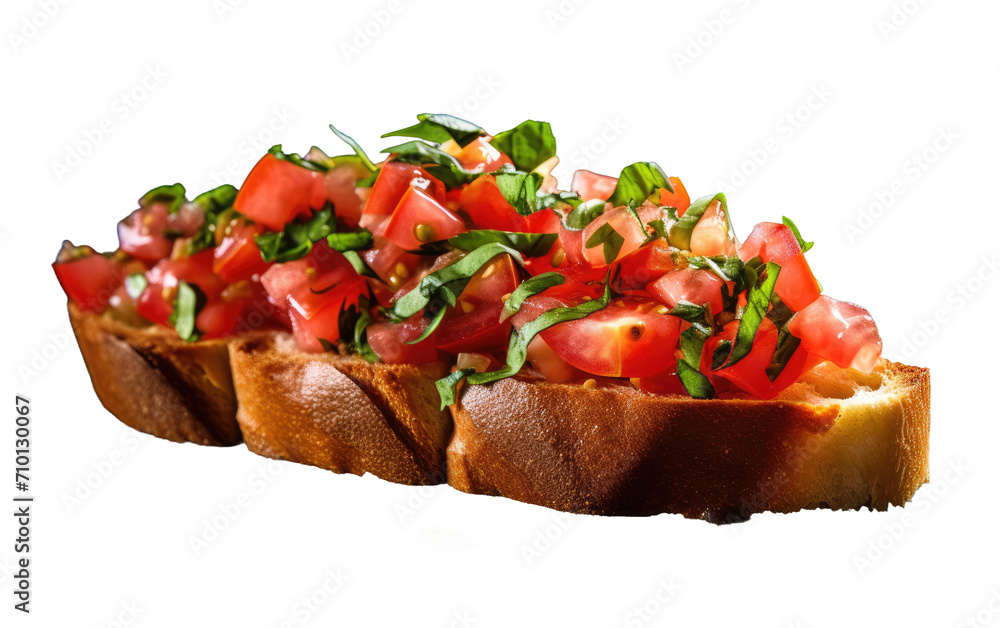 Toasted Tomato Bruschetta isolated on transparent Background Toasted Tomato Bruschetta isolated on transparent Background