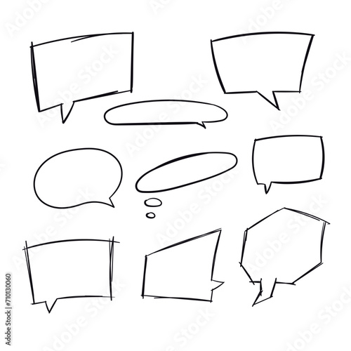 Hand Drawn Chat box Scrabble Doodle Vector Hand drawn doodles icon 