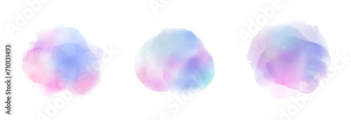 Delicate watercolor washes in soothing pastel blue and pink hues