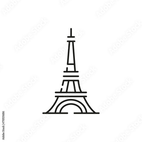 Eiffel tower line icon. Travel and holiday concept. Vector illustration
