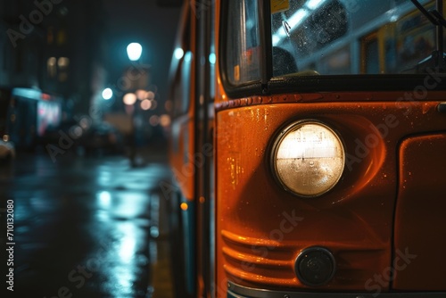 A detailed shot of a city bus driving on a street. Perfect for transportation-related projects