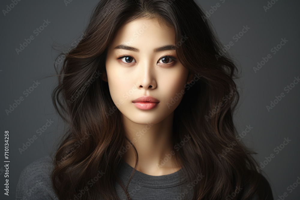 Woman with long brown hair posing for picture. Suitable for fashion, beauty, or lifestyle themes. Woman with long brown hair posing for picture. Suitable for fashion, beauty, or lifestyle themes.