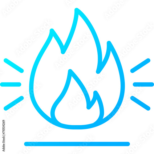 Icon Fabric Properties blue Color gradient - highly flammable