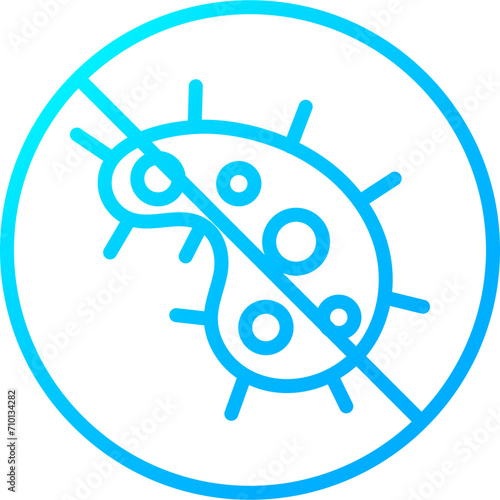 Icon Fabric Properties blue Color gradient - antibacterial	