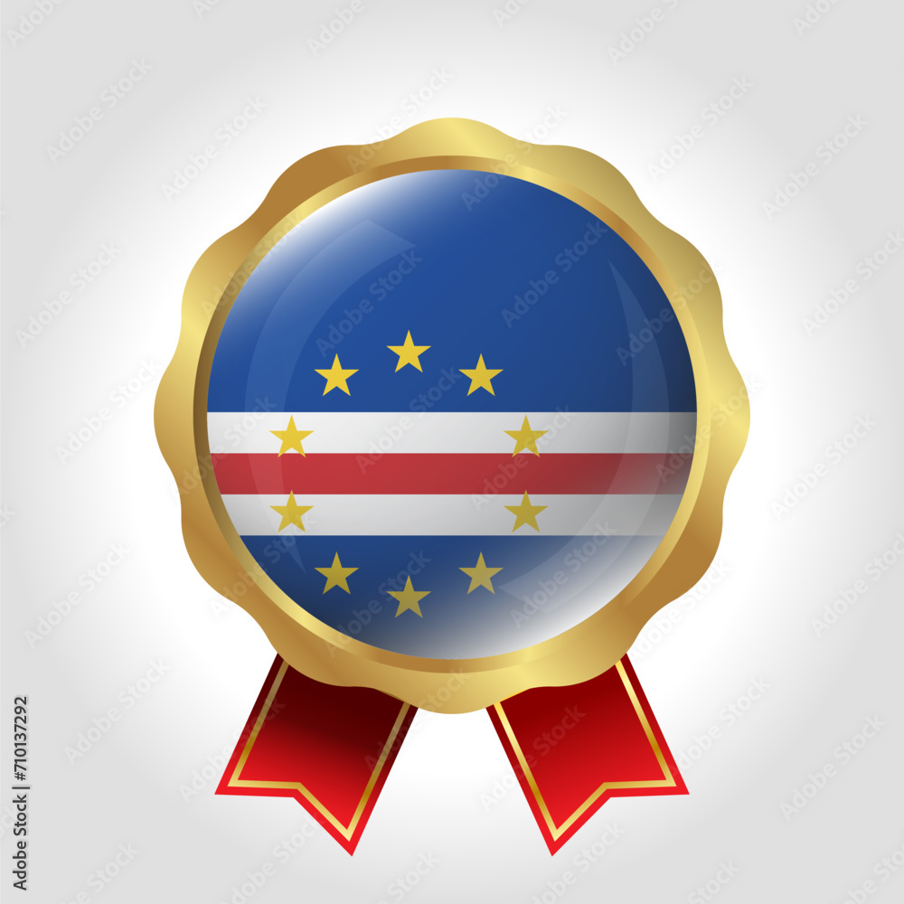 Obraz premium Creative Cape Verde Flag Label Vector Design