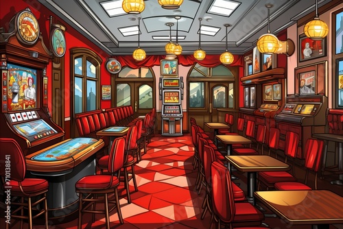 Slot Machines. Big Win Concept, Vibrant Jackpot. Casino Artwork. Digital Painting.