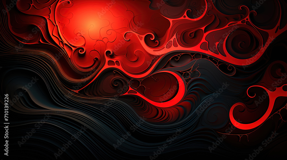 red energy waves