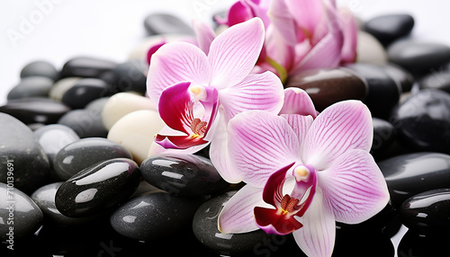 Purple orchid petal, nature beauty in a flower generated by AI