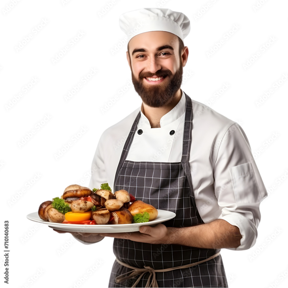 Cheerful mature cook posing holding a tray with cake and smiling at camera, chef in an apron png format on transparent background Fictional Person, Generative AI Cheerful mature cook posing holding a tray with cake and smiling at camera, chef in an apron png format on transparent background Fictional Person, Generative AI