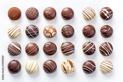 Chocolates with white background 