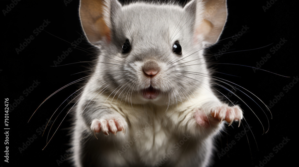 Obraz premium chinchilla on a black background