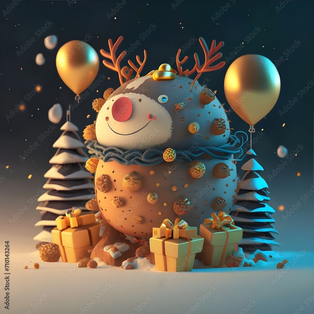 Fototapeta premium chrismas 3d toy