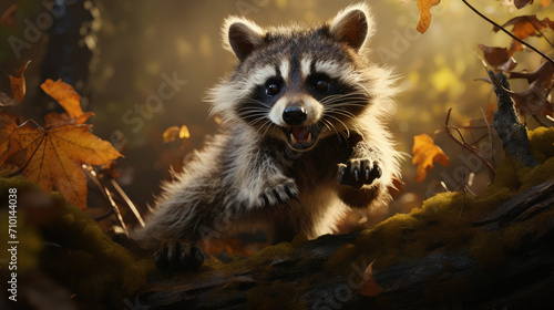 raccoon in the forest