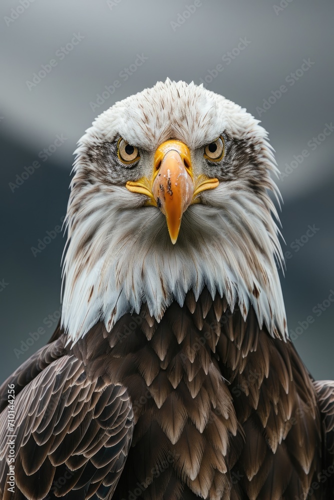 Obraz premium An eagle in a front of the mountains