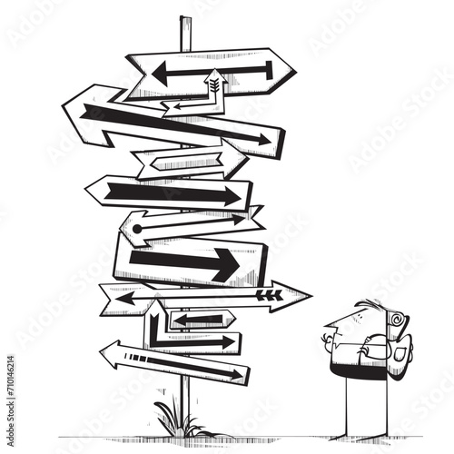 Tourist confused by complicated sign