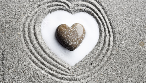 Stone heart symbolizes love  emotion  and harmony generated by AI