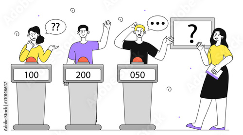 Quiz show vector linear concept