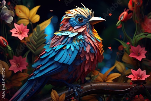 Stunning 3D bird wallpaper design