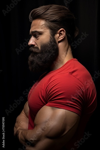A really muscular guy, close up of his arms. 