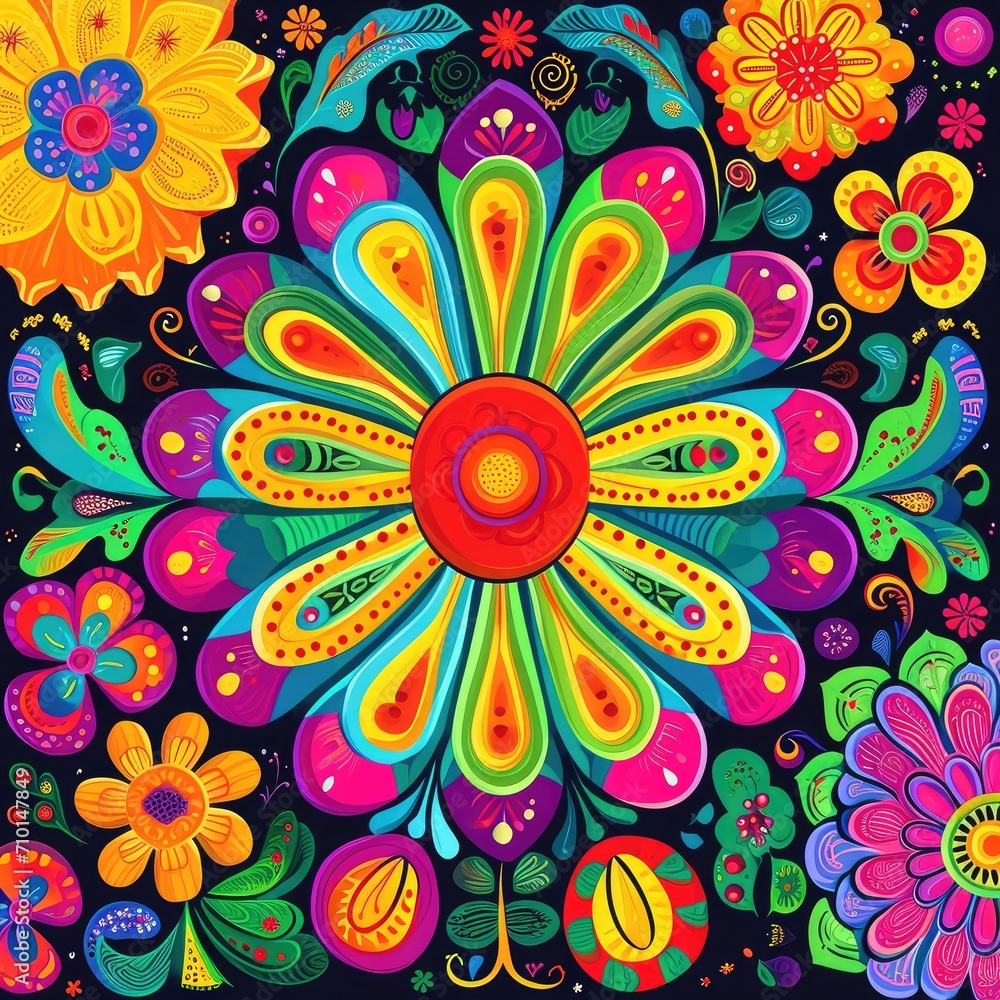 Colorful flower background with large flower Colorful flower background with large flower