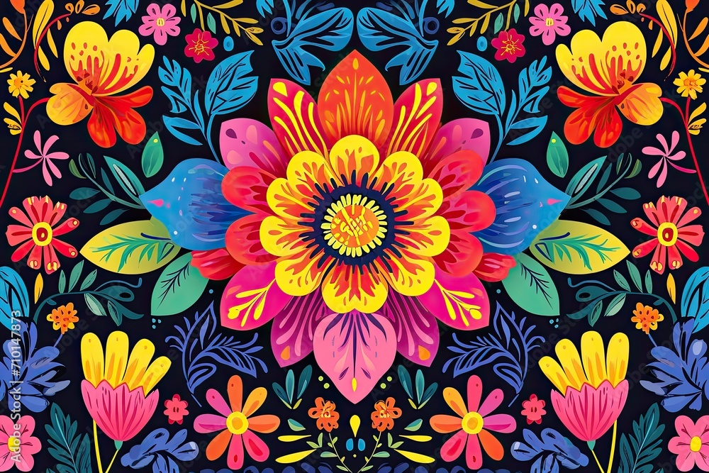 Colorful flower background with large flower Colorful flower background with large flower