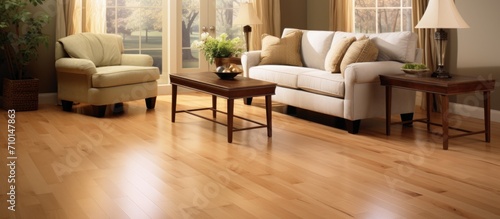 Installing laminate flooring at home.