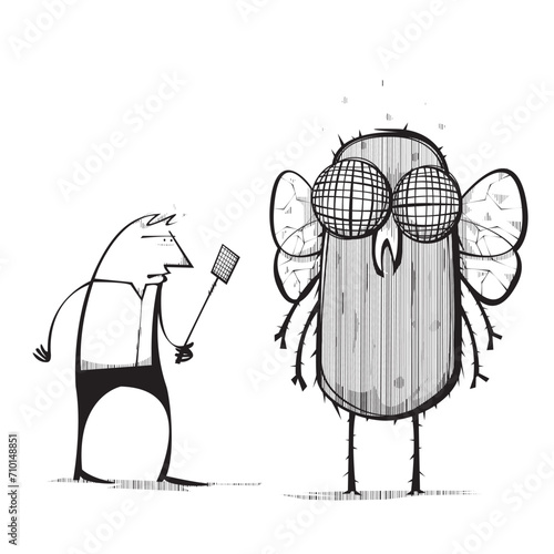 Man takes on giant fly