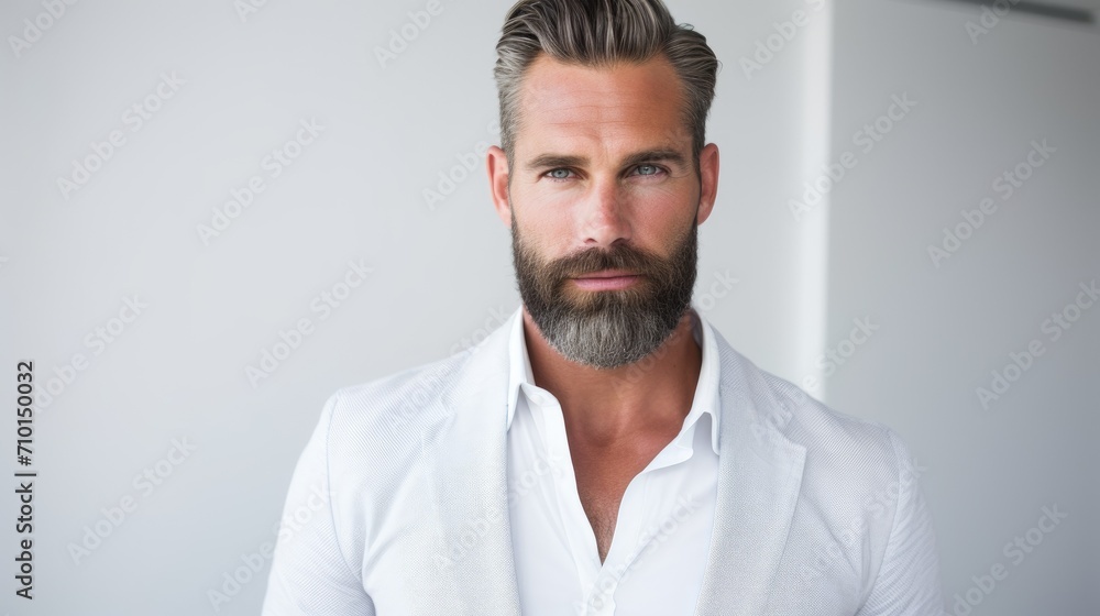 Close-up portrait of bearded man. Beard Styles For Men. Beard Care, Natural Beard Grooming. Close-up portrait of bearded man. Beard Styles For Men. Beard Care, Natural Beard Grooming.