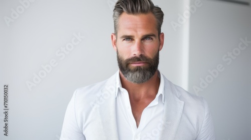 Close-up portrait of bearded man. Beard Styles For Men. Beard Care, Natural Beard Grooming. 