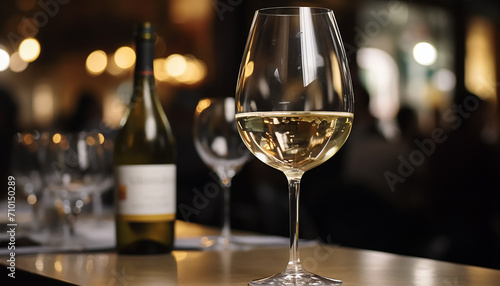 Luxury celebration, wineglass reflects elegance and romance, generated by AI