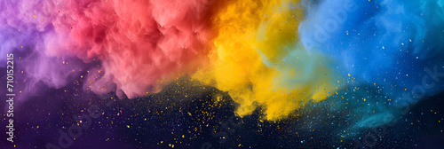Abstract backgroud - Vibrant Holi Explosion: A Colorful Powder Cloud - Festive Dust: Abstract Holi Design photo