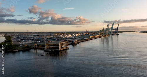 Aerial view of the Blount Island Marine Terminal in Jacksonville, FL.