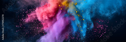 Abstract backgroud - A Colorful Powder Cloud: Holi Festival Magic
