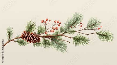 pine branch illustration